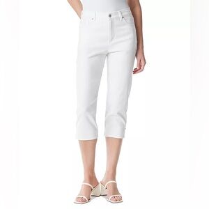Gloria Vanderbilt Women's Amanda Capri Slit Jeans White Cropped Jeans